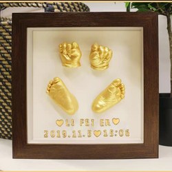 Baby Stereo Hand and Foot Print Mud Newborn Baby Souvenir 3D Stereo Gift Hand and Foot Set Full Moon 100 Days Commemoration