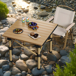 Lightweight Egg Roll Table and Chair Set, Outdoor Table, Camping Equipment, Portable Picnic Table, Foldable for Stall Setup and Road Trips