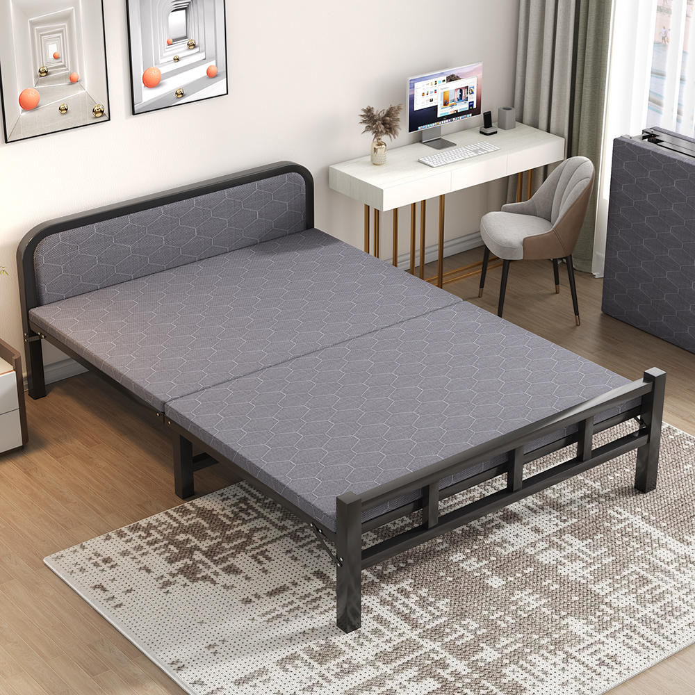 折叠床家用单人床简易午休小床便携一米成人宿舍加固双人硬板铁床