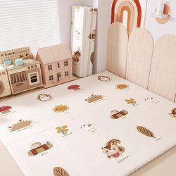 Crawling Mat for Babies, Living Room Crawling Mat, Foldable Non-Toxic Splicing Foam Floor Mat, Xpe Children's Bedside Mat