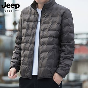 
Jeep Light Down Jacket Men's Autumn and Winter New Loose Middle-aged Dad Men's Stand Collar Casual Duck Down Jacket