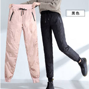 
Down cotton trousers for women's outer wear in winter 2026 new high-waisted slim-fitting cotton trousers plus velvet thickening and warm women's trousers