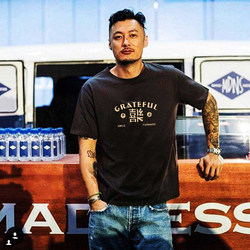 Shawn Yue 2025 New Summer Chinese Style Short-Sleeve T-Shirt for Men, Loose Fit, Large Size, Trendy Pure Cotton Half-Sleeve Top
