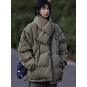 Nobodyknows winter Korean style bread suit men's trendy brand thick ins jacket women couple scarf stand collar cotton suit