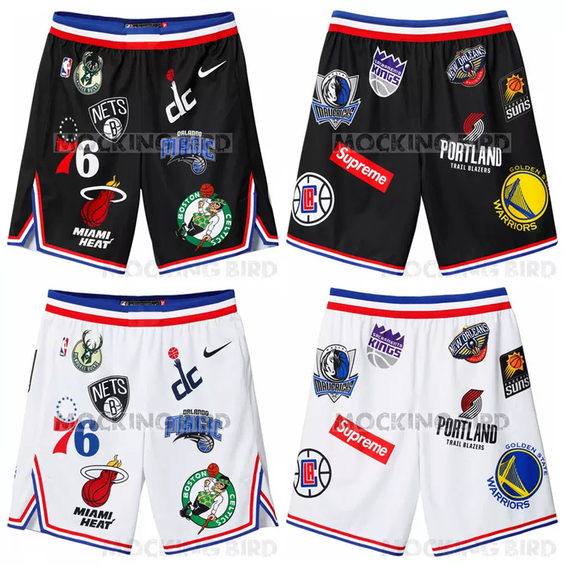 嘲笑鸟Supreme Nike NBA Teams Authentic Short 联名篮球短裤-Taobao