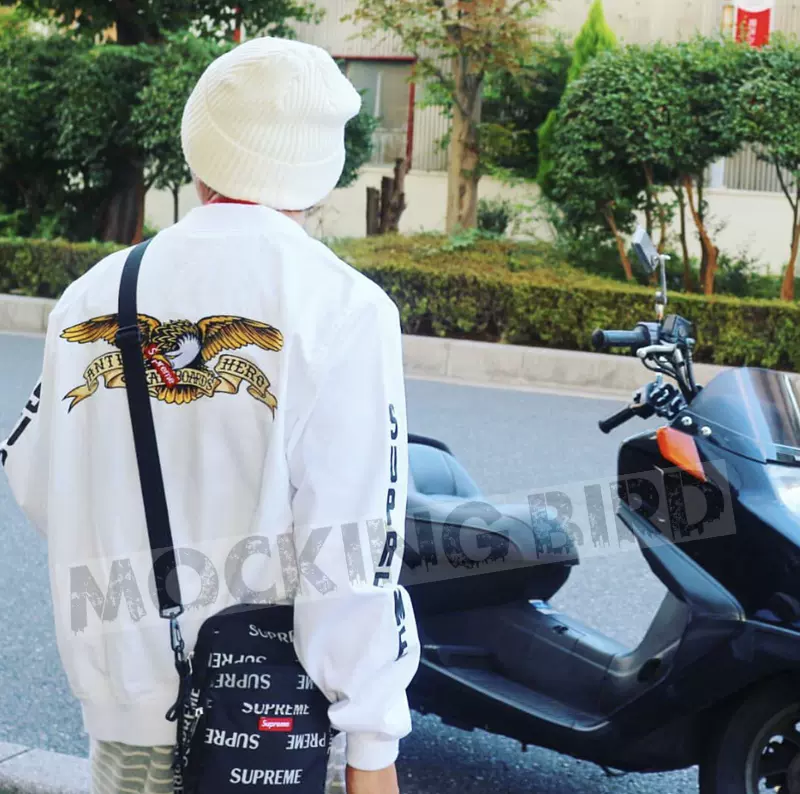 嘲笑鳥Supreme 16SS ANTIHERO Bomber Jacket 老鷹刺繡夾克外套-Taobao