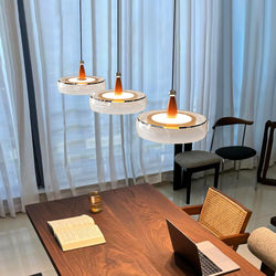 Suspended Lift Dining Room Lamp, Three-Head Chandelier, Modern Minimalist Design, Eye-Protecting, Antique-Style Dining Room Chandelier, Bar Counter Lamp