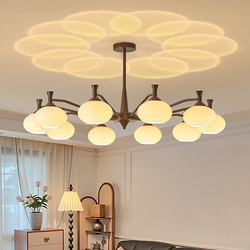 Gu Zhong's Antique-Style Living Room Chandelier, American Retro Song-Style Aesthetic Dining Room Iron Art Lighting, High-End Living Room Main Light