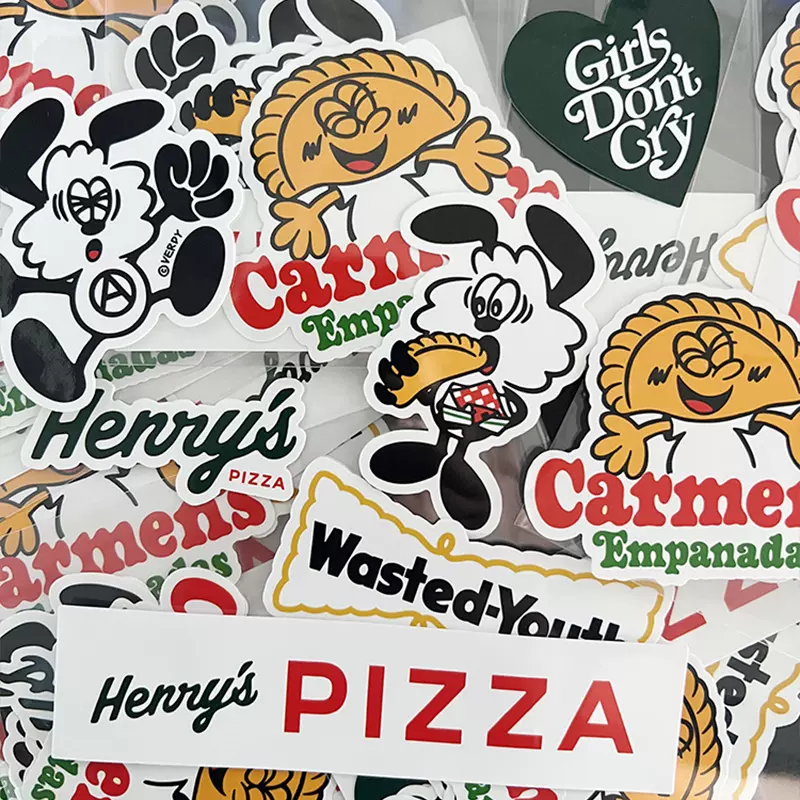Verdy Girls Dont Cry henrys pizza联名潮牌限定防水装饰贴纸