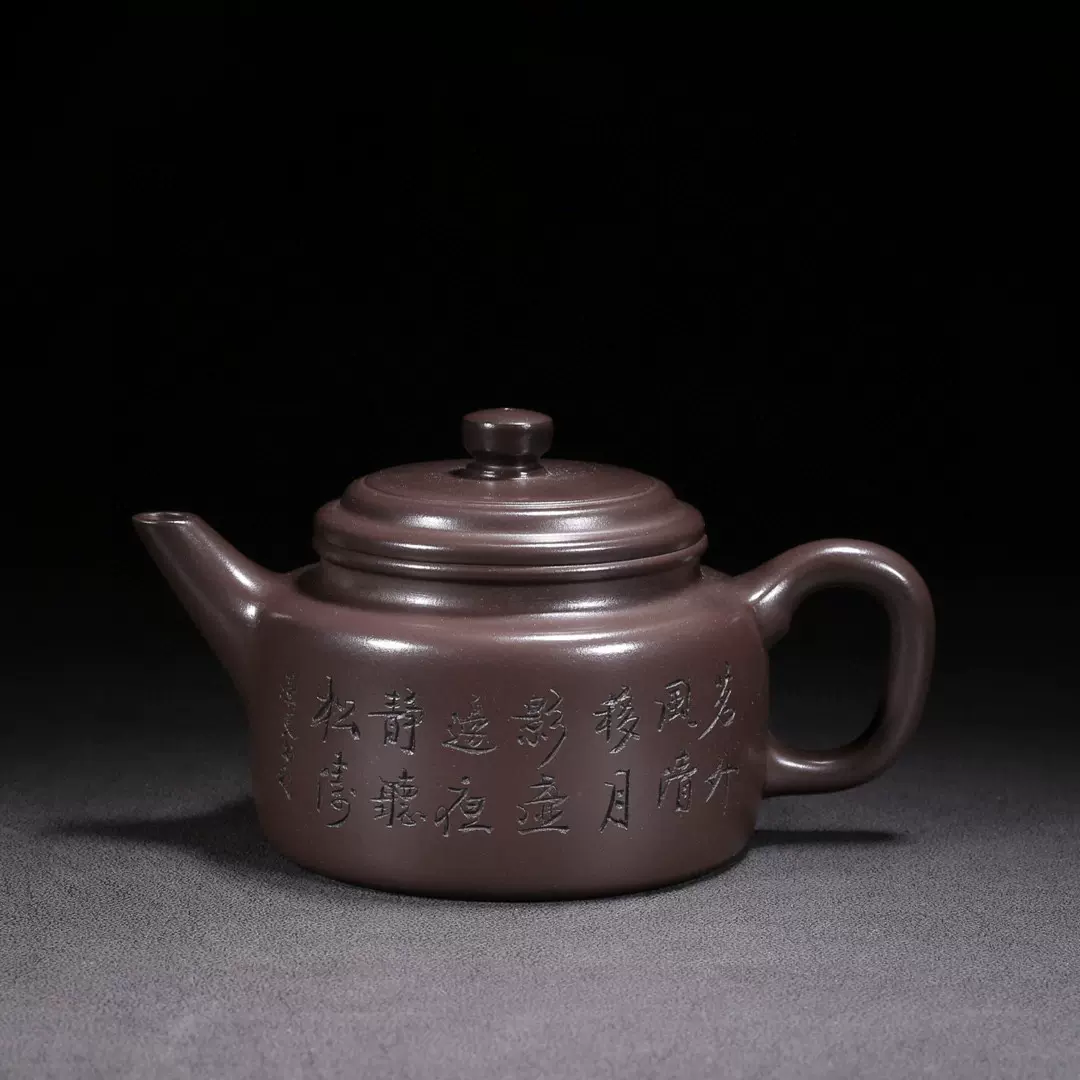 急須□周桂珍制 紫砂壺 紫泥 後手 菊花摘み 中国古美術 古玩 唐物 時代