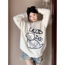 Lkstore Lkod2022 Autumn And Winter New Sea Hair Puppy Jacquard Sweater For Men And Women, Long-sleeved Trendy Brand For Couples
