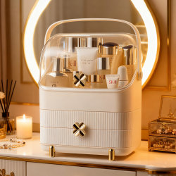 Cosmetic Storage Box Desktop Dustproof with Lid High-End Dressing Table Skincare Product Dedicated Storage Rack 2025 New Model