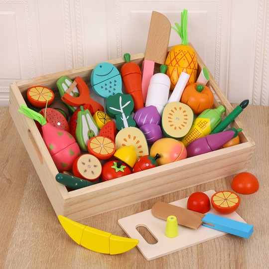 Montessori Wooden Play Food Set