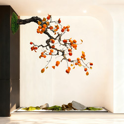 Simulated Persimmon Tree Indoor Large Green Plant Hotel Restaurant Living Room Entrance Hallway Decoration Simulated Green Plant Bonsai
