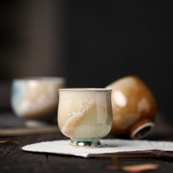 Aurora Lang Red Kiln Glazed Master Cup Jingdezhen Tea Cup Handmade Personal Ceramic Tea Set Tasting Cup