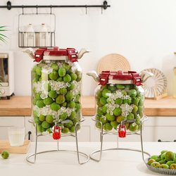 Summer cold water kettle glass bottle for wine special wine bottle enzyme tank green plum dew bayberry fruit pickle storage tank household