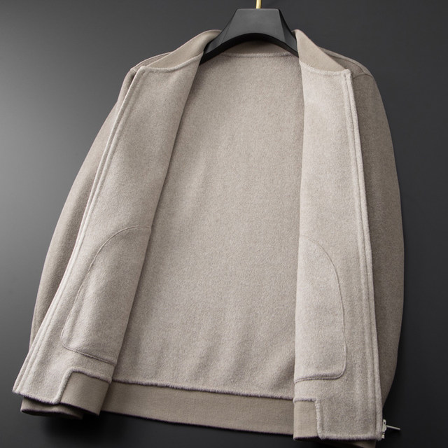 Double-sided Wool Coat Men's Standing Collar Pure Wool Jacket Men Autumn Winter Coats