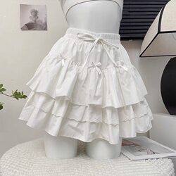 Plus Size Pure White Cake Skirt with Lace, Cute Ballet Style Niche Half Skirt for Women, 2026 Spring New Short Skirt