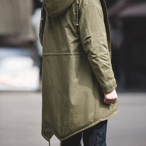 Madden Gong American Retro M51 Midtail Mid -length Trench coat hoodes connecting Parker coat cotton clothing men's autumn and winter
