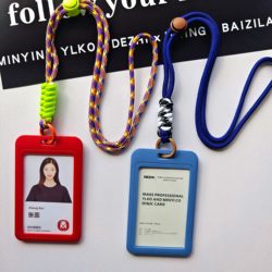 ins Wind Couple Neck Lanyard Card Holder Small Card Case Transparent Bus Campus Card Access Card Meal Card Work Id Badge