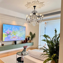 French-Style Living Room Chandelier Main Light, Vintage Mid-Century Style Pearl Dining Room Bedroom Light, Cloakroom Warm American-Style Candle Light