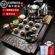 Bộ khay trà và bộ trà hoàn chỉnh bằng sứ Hengtang cho phòng khách gia đình Cung cấp nước hoàn toàn tự động tích hợp bàn pha trà Kung Fu đơn giản