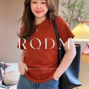 
Plus size women's clothing 2026 summer new fat sister solid color double waist loose slimming right shoulder short-sleeved T-shirt top
