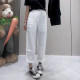 Large size women's clothing 2025 summer new high-waist thin white cropped pants fat mm hip-covering and slimming straight casual pants