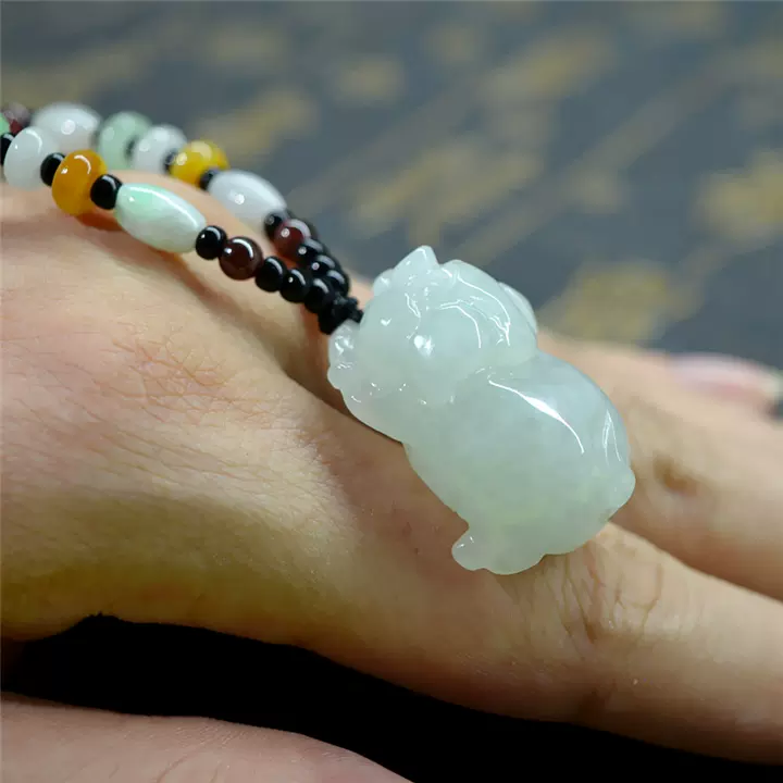 925银满色翡翠大圣归来挂件天然A货缅甸玉孙悟空银镶玉无事牌0531