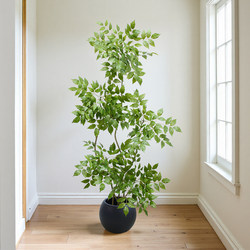 Large Artificial Green Plant, Happiness Tree, Living Room Potted Plant, Indoor Light Luxury Decorative Flower, Bionic Plant, Floor-Standing Ornament, Fake Tree