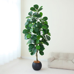 Large Nordic-Style Artificial Plant, Ficus Lyrata, Simulated Green Plant Potted Plant, Indoor Living Room Floor-Standing Decorative Ornament Bonsai