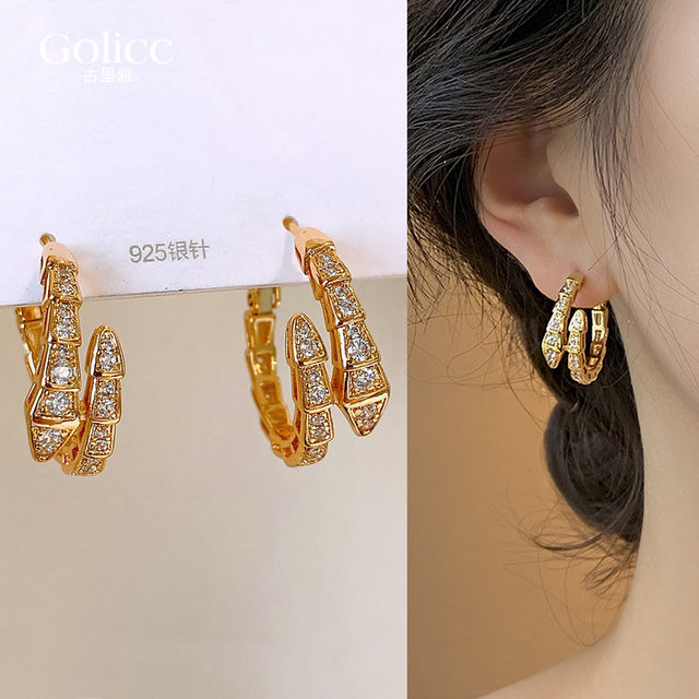 Boucles D'oreilles Trois Zircons - Design élégant, Alliage Léger, Accessoire Pour Occasions Spéciales