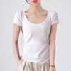 Short-sleeved t-shirt women,s white tight-fitting cotton short t-shirt summer new half-sleeved slim-fit bottoming shirt top