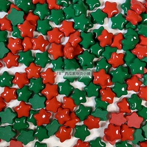 
Simulated little star burgundy dark green star Christmas cream glue phone case resin accessories DIY hairpin