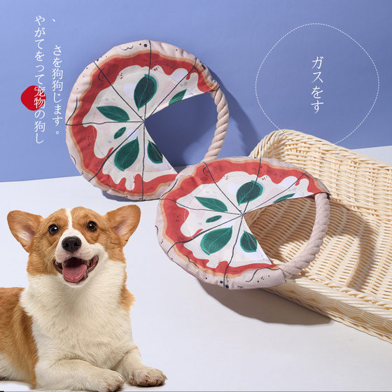 
Interactive toys hand-woven pizza shape cat and dog toys round outdoor interactive game supplies pet supplies