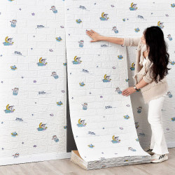 Wallpaper Self-Adhesive Bedroom Cozy 3D Stereo Wall Stickers Wallpaper Background Wall Foam Brick Decoration Waterproof and Moisture-Proof Stickers