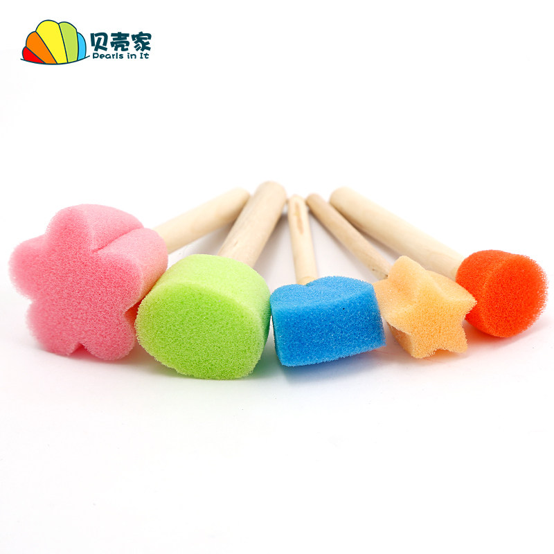 Sponge Paitning Shell Shell Home Sponge Painting Set - 4pc Roller Brush for Kids