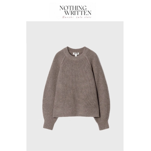 
[Ready Stock] Nothing Written Narchi crew neck ribbed wool pullover sweater long-sleeved sweater