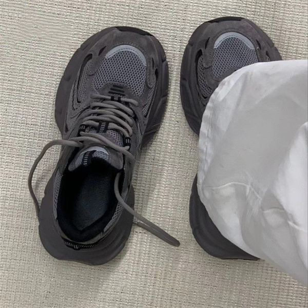 Zhao Lusi's same style gray thick-soled dad shoes for women 2024 autumn new breathable versatile fashion ins sneakers