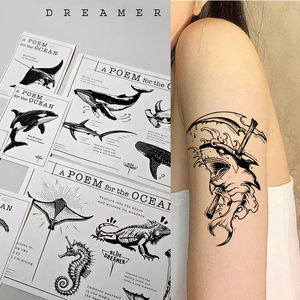 Diving space cultural and creative marine life tattoo stickers. Herbs are not allergic to waterproof and effective for 15 days. Manta
