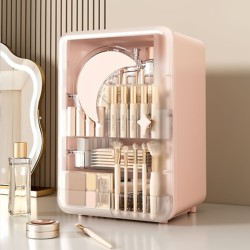 Cosmetics Storage Box, Desktop High-End Large-Capacity Dust-Proof Skin Care Product Lipstick Storage Rack, Dressing Table Organizer Box
