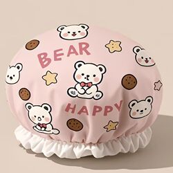 Shower Cap Waterproof Bathing Cap for Women, Household Shower Cap, New Style Anti-Moisture Hair Cover, Kitchen Anti-Oil Smoke Double Layer