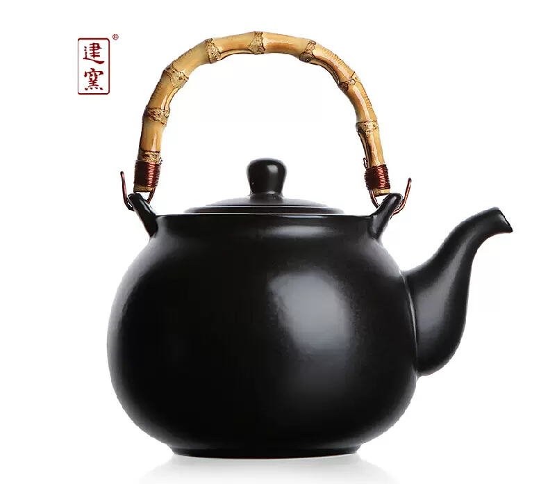 台湾建窑茶具烧水壶煮茶壶老陶烧茶壶竹提梁壶新品包邮特价-Taobao