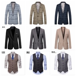 New Model Room Cloakroom Men's Gray Plaid Suit Clothing Display Props Wardrobe Soft Decorations