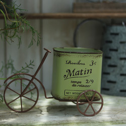 Vintage ins Japanese-Style Pastoral Wrought Iron Distressed Small Cart Flower Pot Export Original Garden Decoration Miscellaneous Goods