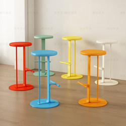 Creative High Stool Bar Chair for Home Use, Dopamine Designer Style Round Bar Stool, Commercial Front Desk Bar Chair, Italian Style