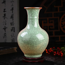 Antique Chinese-Style Crackle Glaze Ceramics Jingdezhen Home Living Room Entrance Hall Display Shelf Vase Ornaments
