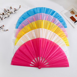 Tai Chi Fan, Kung Fu Fan, Sound Fan, Red Plastic Frame Martial Arts Performance Fan, Double-Sided Fan, Children's Dance Performance Fan