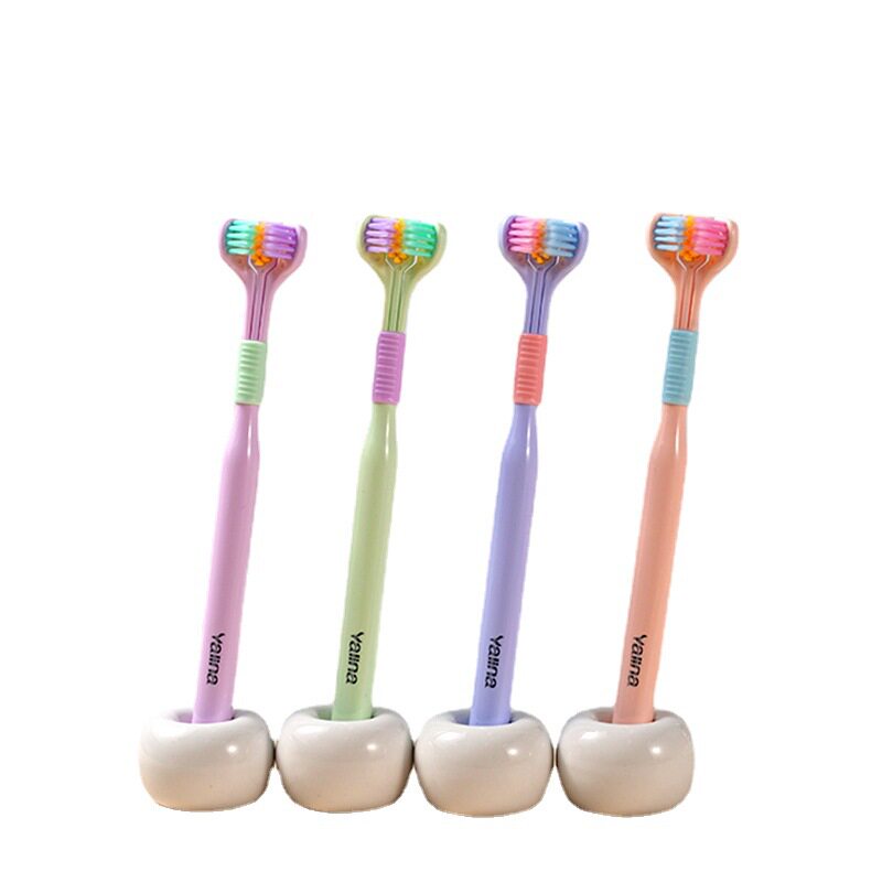 두인 신제품 인기상품 야리나 삼면칫솔 마카롱컬러 성인 혀 긁기용 삼두 U자형 칫솔-