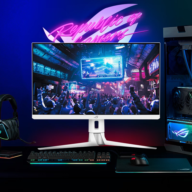 Best 27 Inch 4k Monitor For Work ASUS ROG 27-inch monitor 4K160HZ white desktop computer display PG27UQR